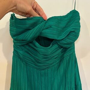 THML Strapless Dress in Rich Green